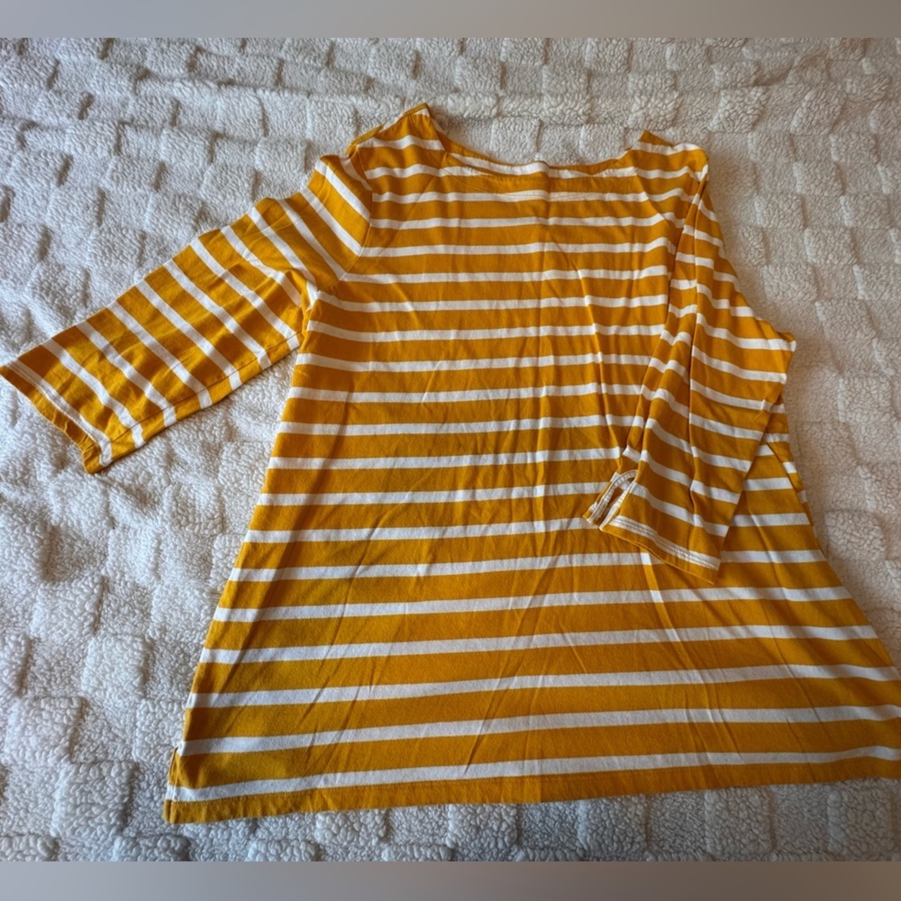 Old Navy Yellow and White Striped Top - Picture 1 of 2